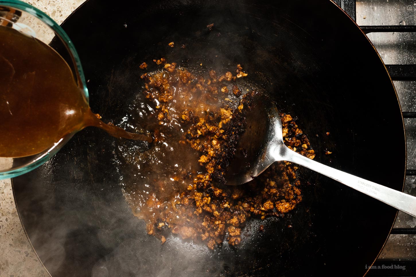 making mapo sauce | foodiesanddrink.com