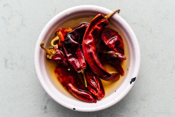 guajillos soaking in warm water | foodiesanddrink.com