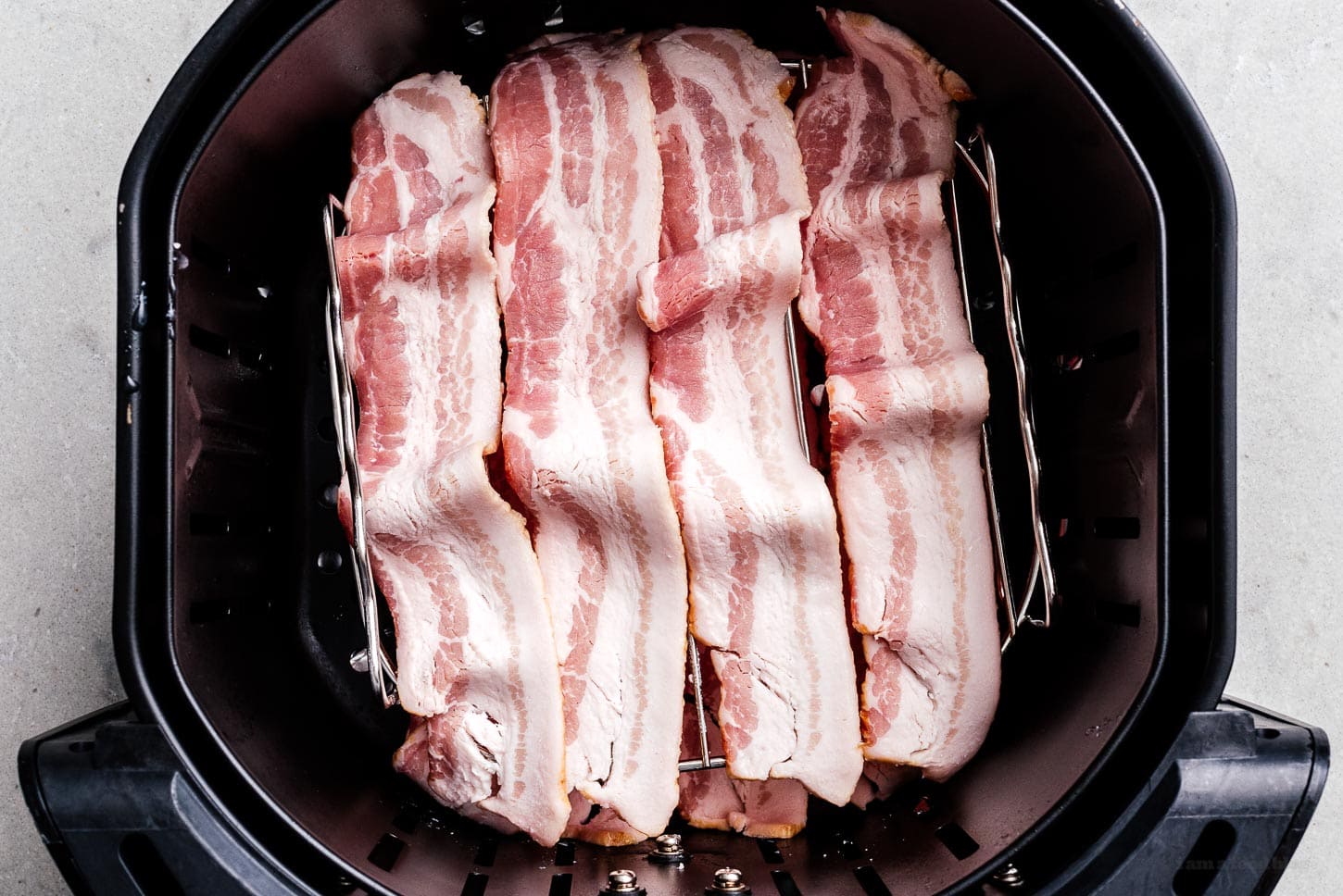 bacon on air fryer racks | foodiesanddrink.com