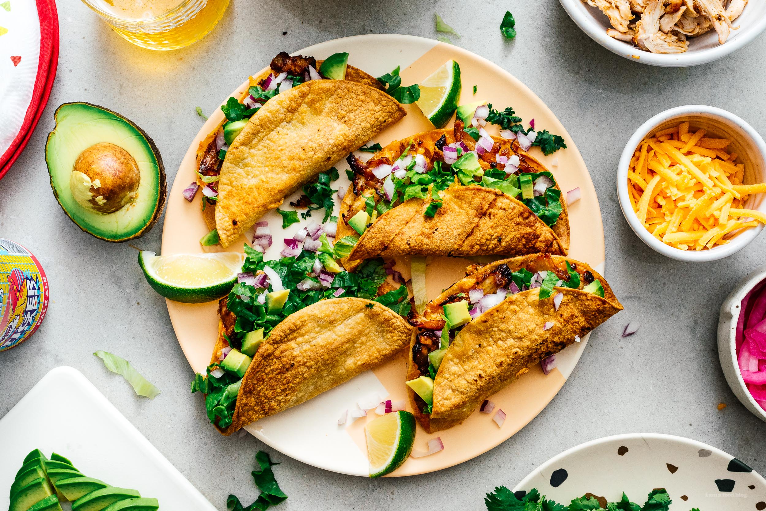 Air Fryer Chicken Tacos | foodiesanddrink.com