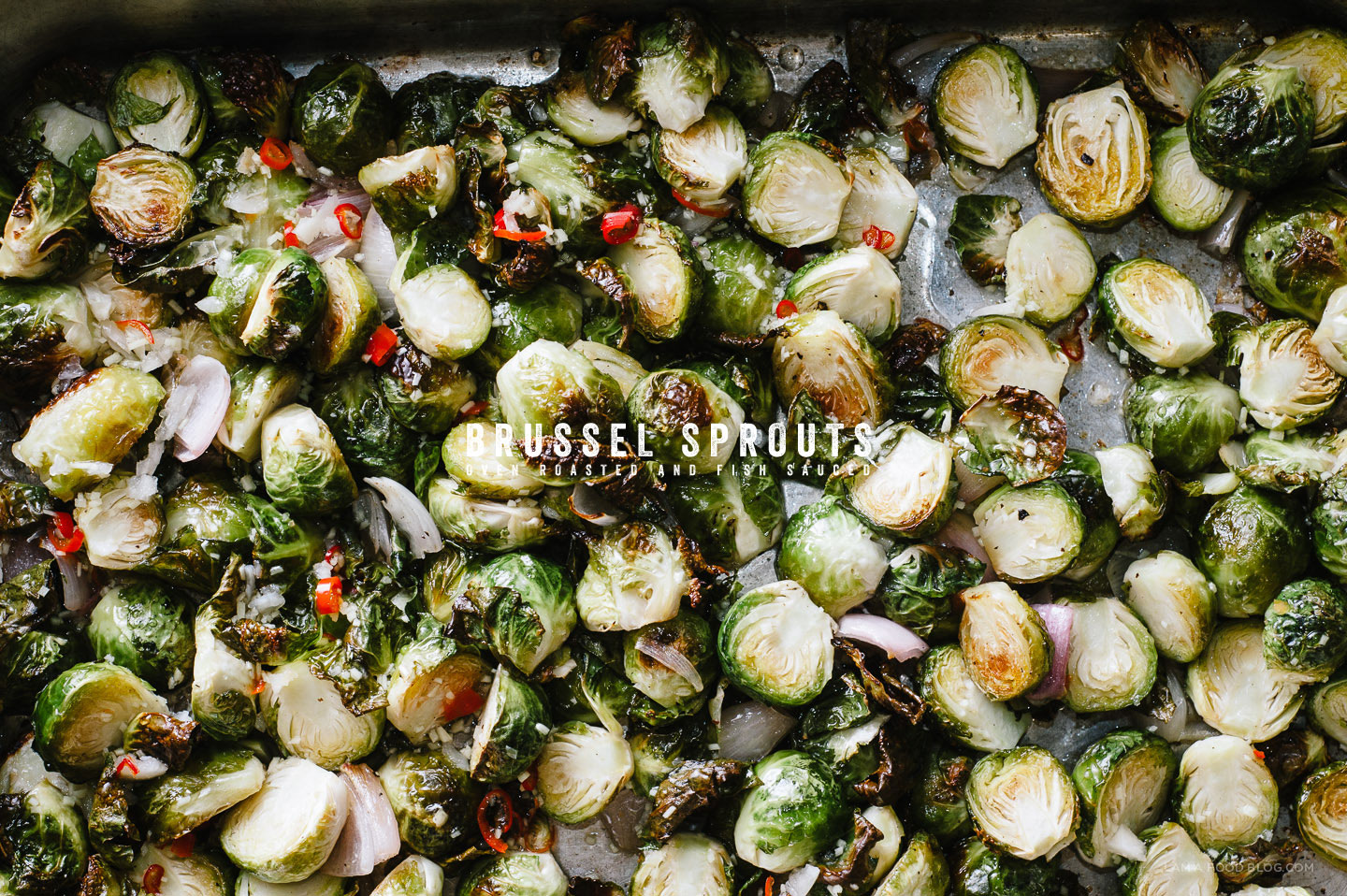 oven roasted brussel sprouts with fish sauce recipe - foodiesanddrink.com