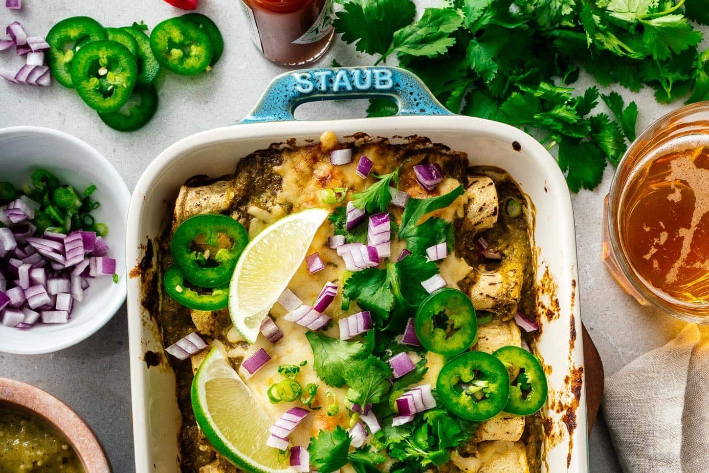 green enchiladas | foodiesanddrink.com