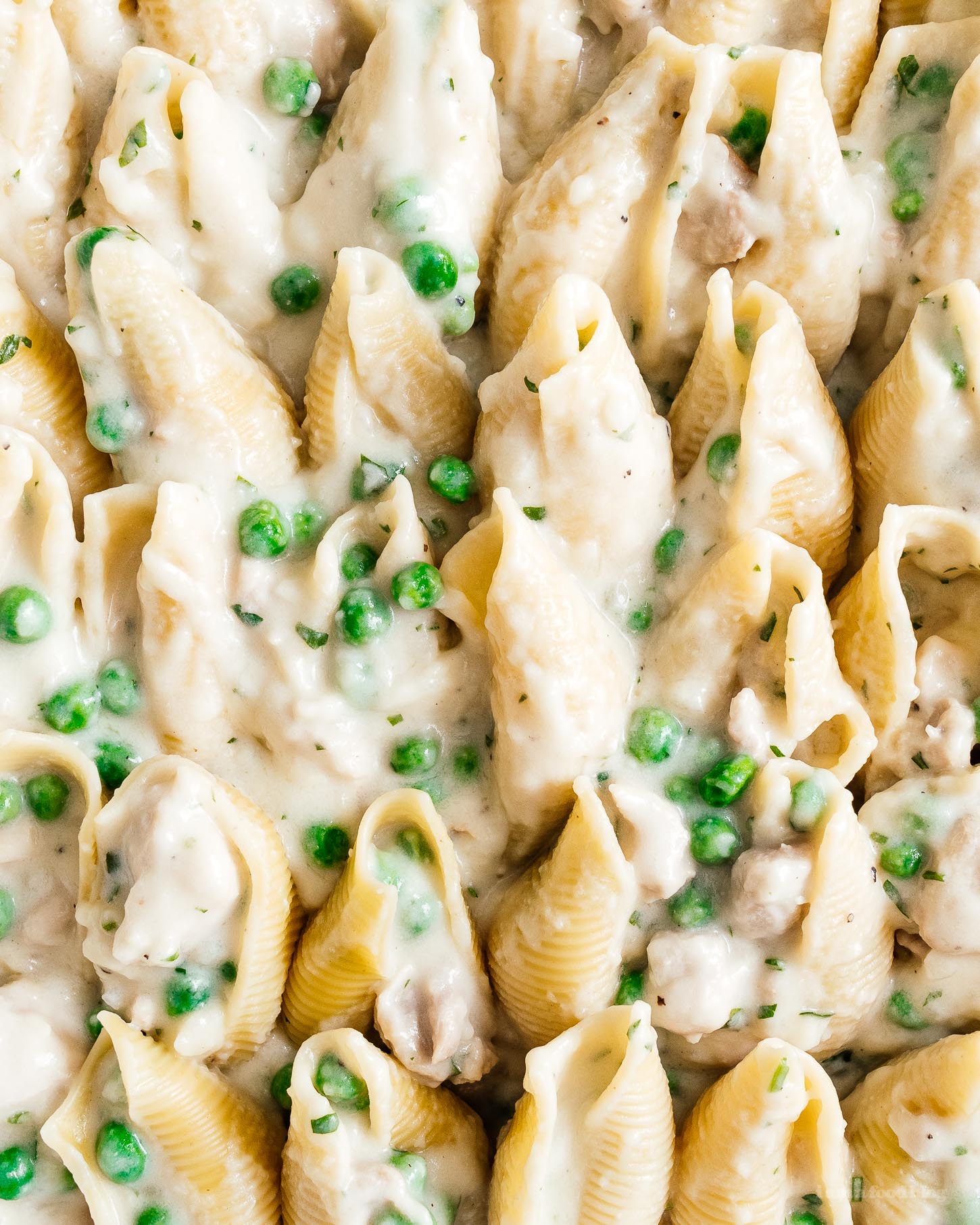 Super warm and comforting oven baked cheesy chicken pot pie stuffed shells #stuffedshells #chicken #chickenpotpie #pasta #noodles #recipe