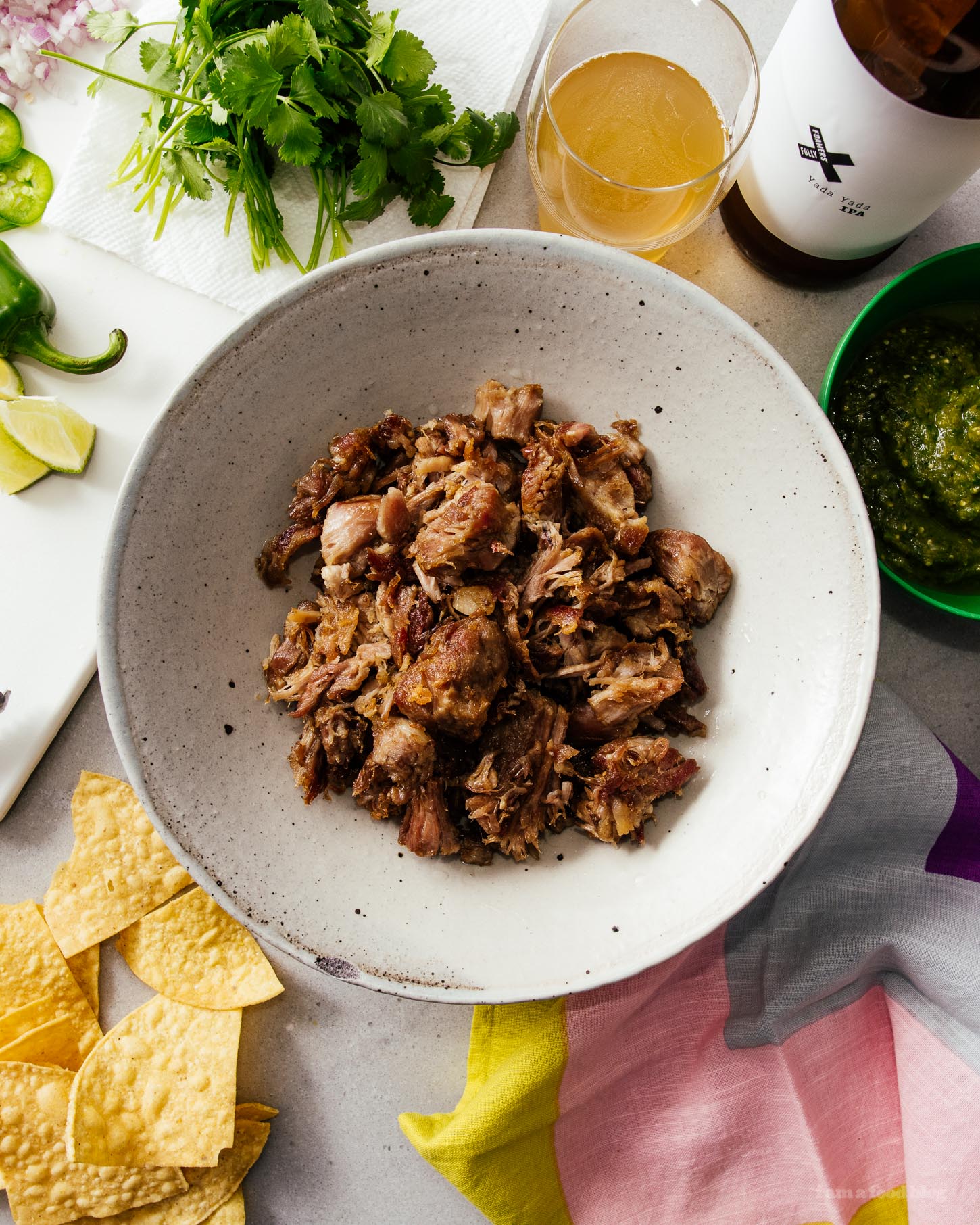 The Ultimate Easy 3 Ingredient Slow Cooker Pork Carnitas | foodiesanddrink.com