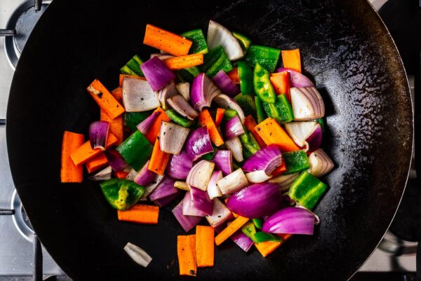 veggies in wok | foodiesanddrink.com