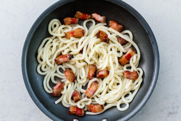 udon and guanciale | foodiesanddrink.com