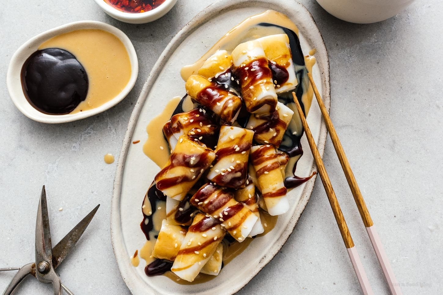 cheung fun with sesame paste | foodiesanddrink.com